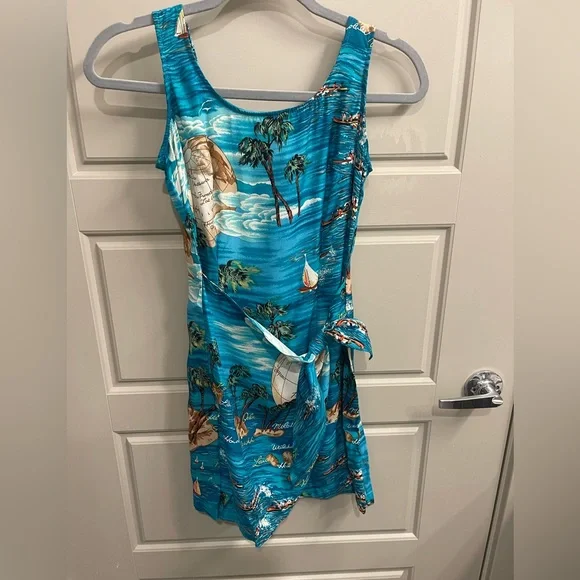 Rampage Dresses | Vintage Rampage Blue Hawaiian Dress - Size 5 (S/M) | Color: Blue | Size: S | Jaschrank's Closet